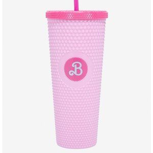 🎀💖 Barbie Pink Pyramid Acrylic Travel Cup w/ Lid & Reusable Straw 💖🎀